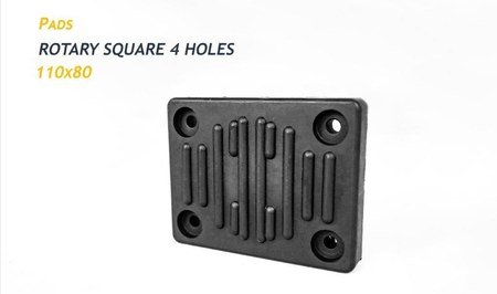Rotary Square 4-Hole — Bolted-on pad, 110 × 80 mm